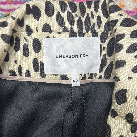 Emerson Fry Wingtip Spotted Snow Leopard Linen Trench Coat NWT Size 00 - Picture 15 of 16
